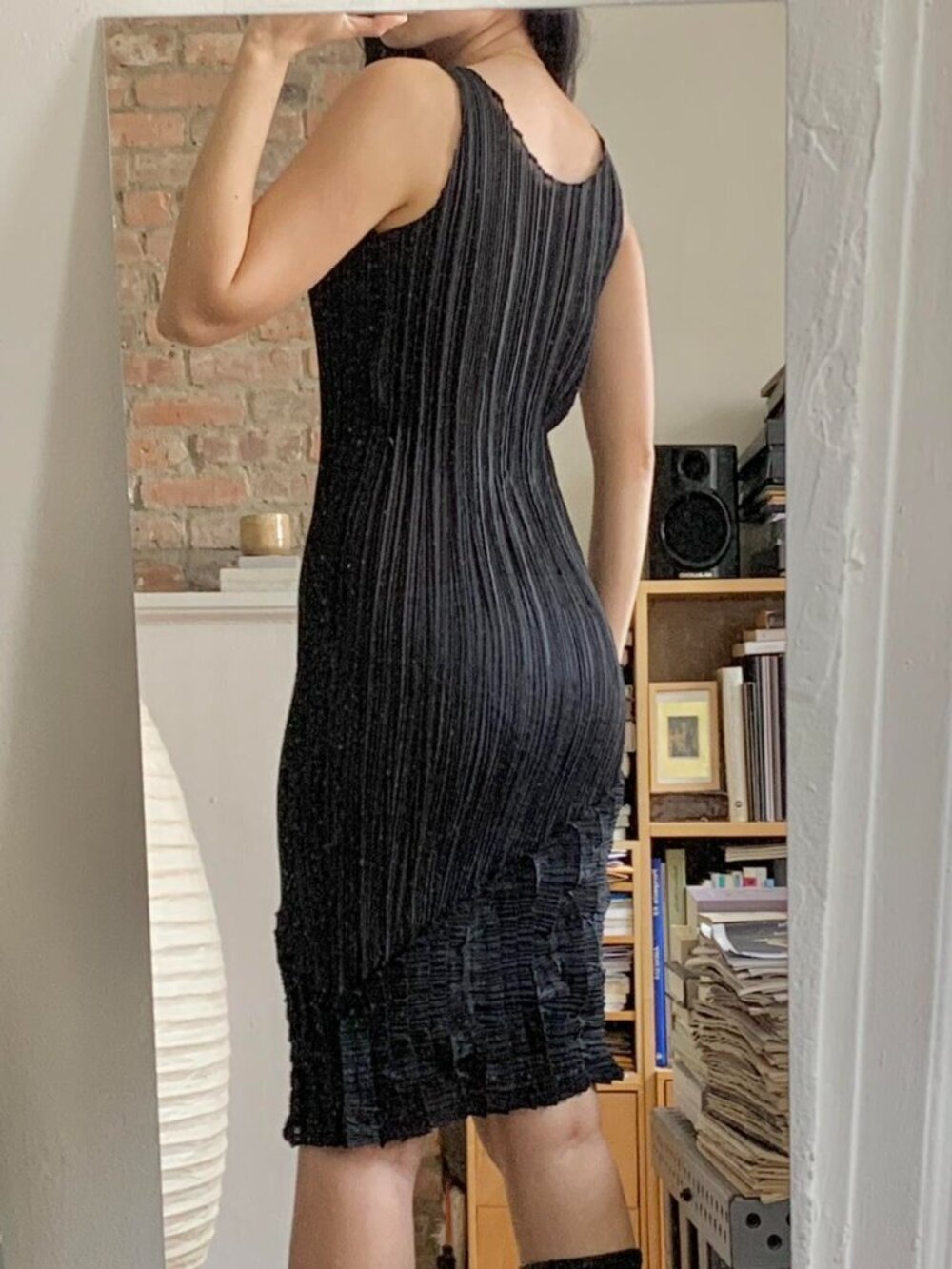 Issey Miyake Archive Stepped Pleated Tank Dress Black S - Picture 6 of 8